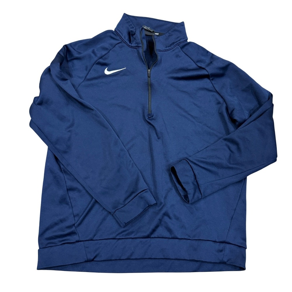 Nike Dri-FIT Mens‎ Large Half Zip Pullover Navy Blue Training Running Sweatshirt